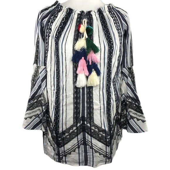 ANTHROPOLOGIE RED CARTER white & black embroidered short shift dress - Picture 2 of 10